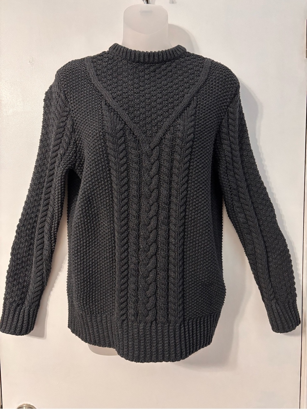 LL Bean Signature Sweater Fisherman Cable Knit Cotton